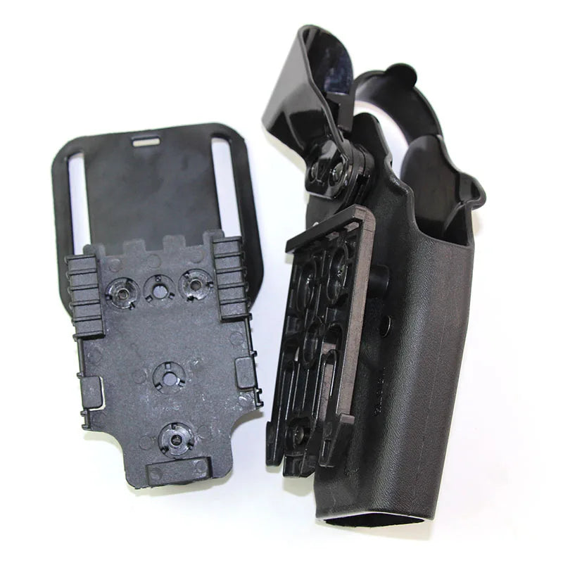 Tactical Quick Locking Fork System Kit QLS 19 22 Gun Holster Adapter Drop Leg Strap Waist Belt Loop Paddle Hunting Equipment