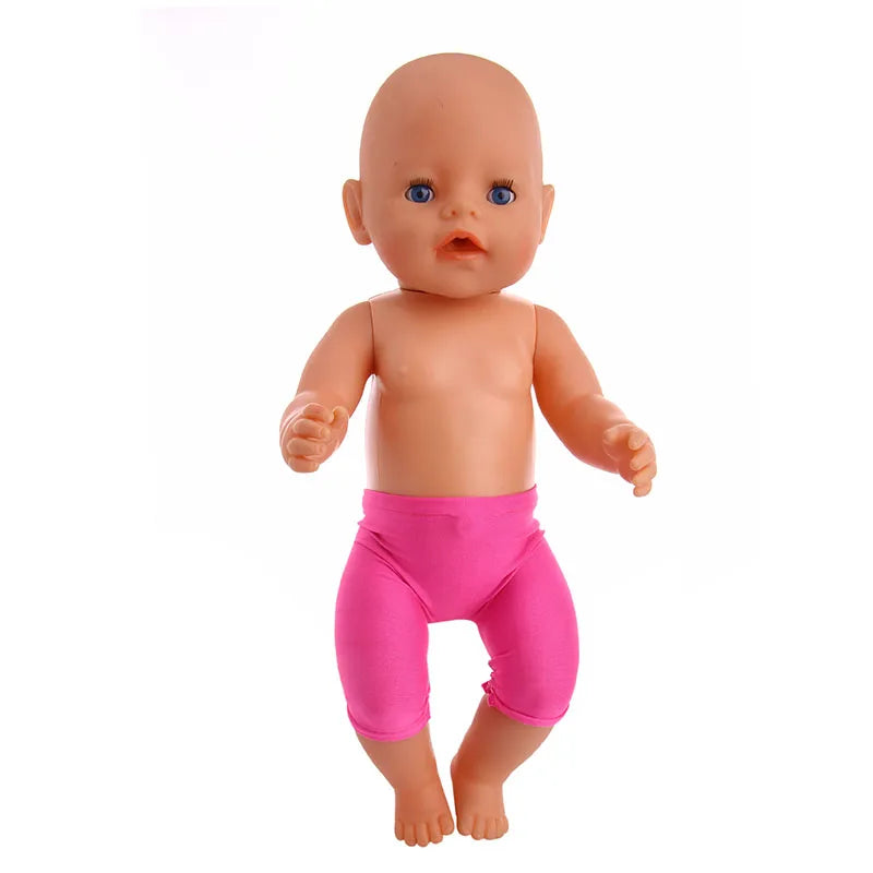 6 Colors Cropped Pants leggings For 18 Inch American Doll Girl Toy 43 cm Baby New Born Clothes Accessories Our Generation