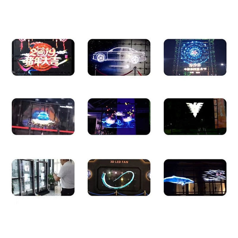 3D Hologram Fan Advertising Display Projector 224 LED Beads Easily Control Floating Art Decorative Holo Graphic Dropship