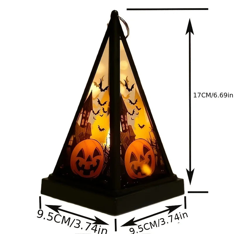 Triangle Skull Pumpkin Night Light Lamp Changing LED Nightlight Room Decor Table Desk Lamps Halloween Gifts for Kids Boys