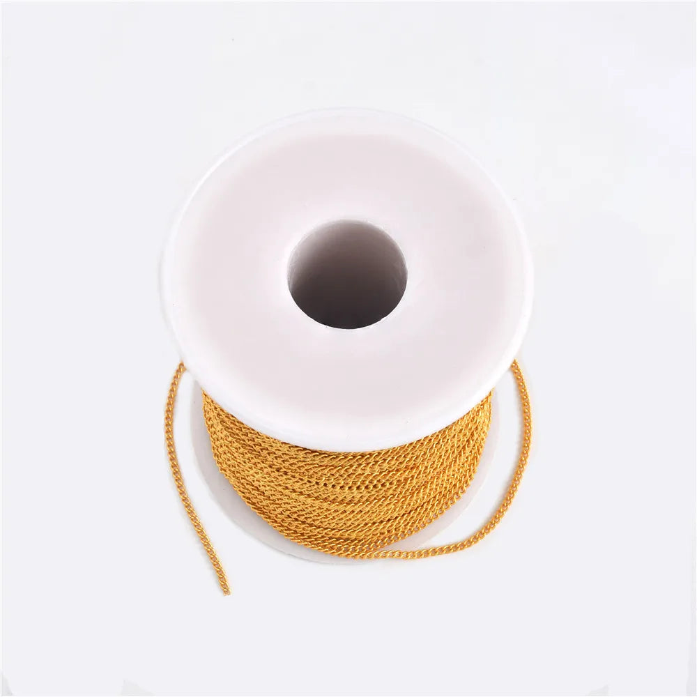 1.3 1.6 1.9 2.8mm 3Meters Link Brass Chain Necklace Bulk Chain For DIY Jewelry Making Handmade Supplies Accessory