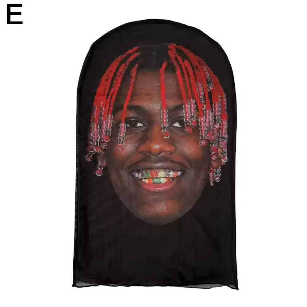 Creative 3D Printed Kanye Mask Elastic Mesh Full Face Mask Novelty Supplies Party Cosplay Props Cosplay Headwear For Men Women