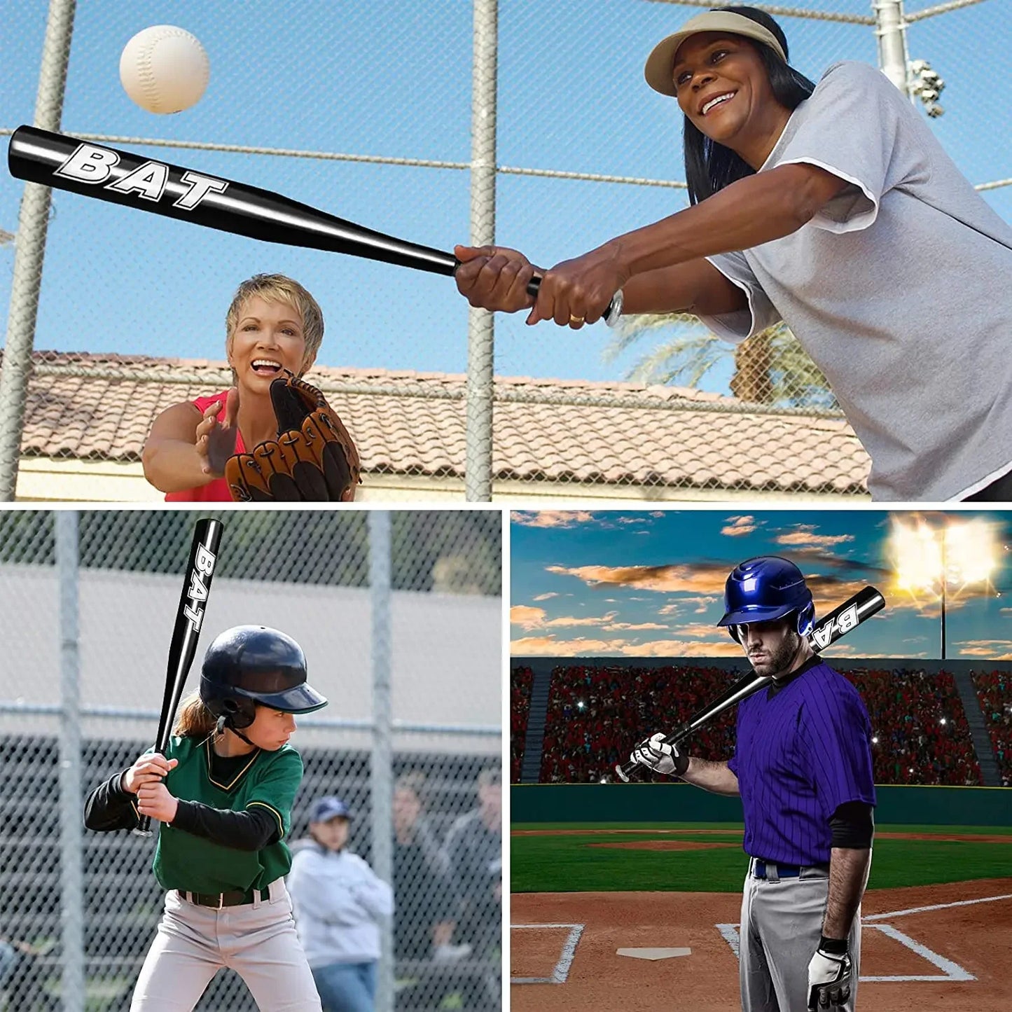 New Aluminum Alloy Thickened Baseball Bat And Softball Gloves Ball 20-25inch Five Colors Outdoor Sports Home Person Self-Defense