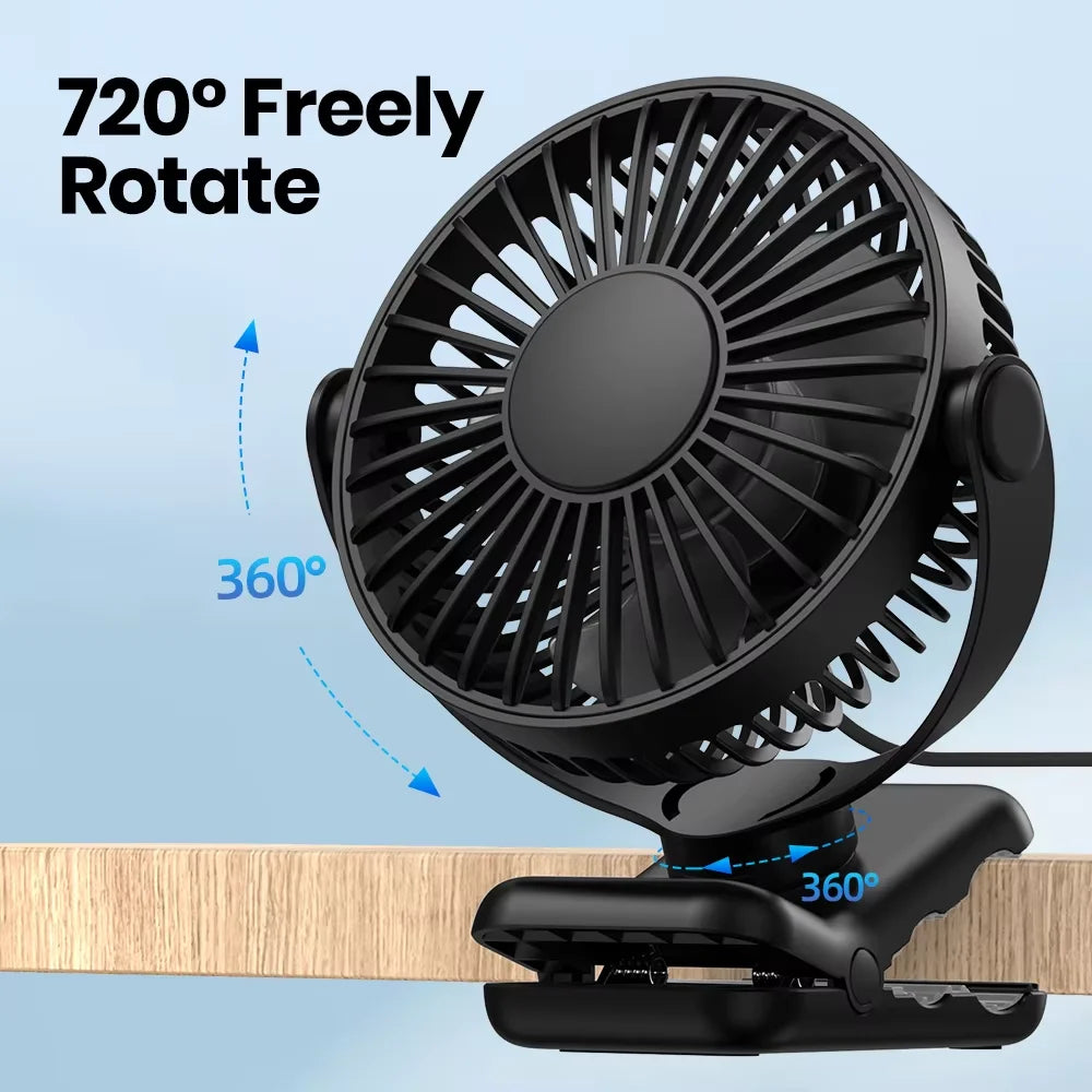 Rotating outdoor camping student dormitory air kitchen high quality fan rechargeable portable electric fan cooler with USB