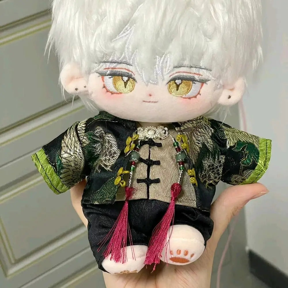 20CM Doll Clothes Ancient Costume Suit Chinese Style Tops T-shirt Coat Vest Pants Set Cotton Plush Toys Clothing Accessories