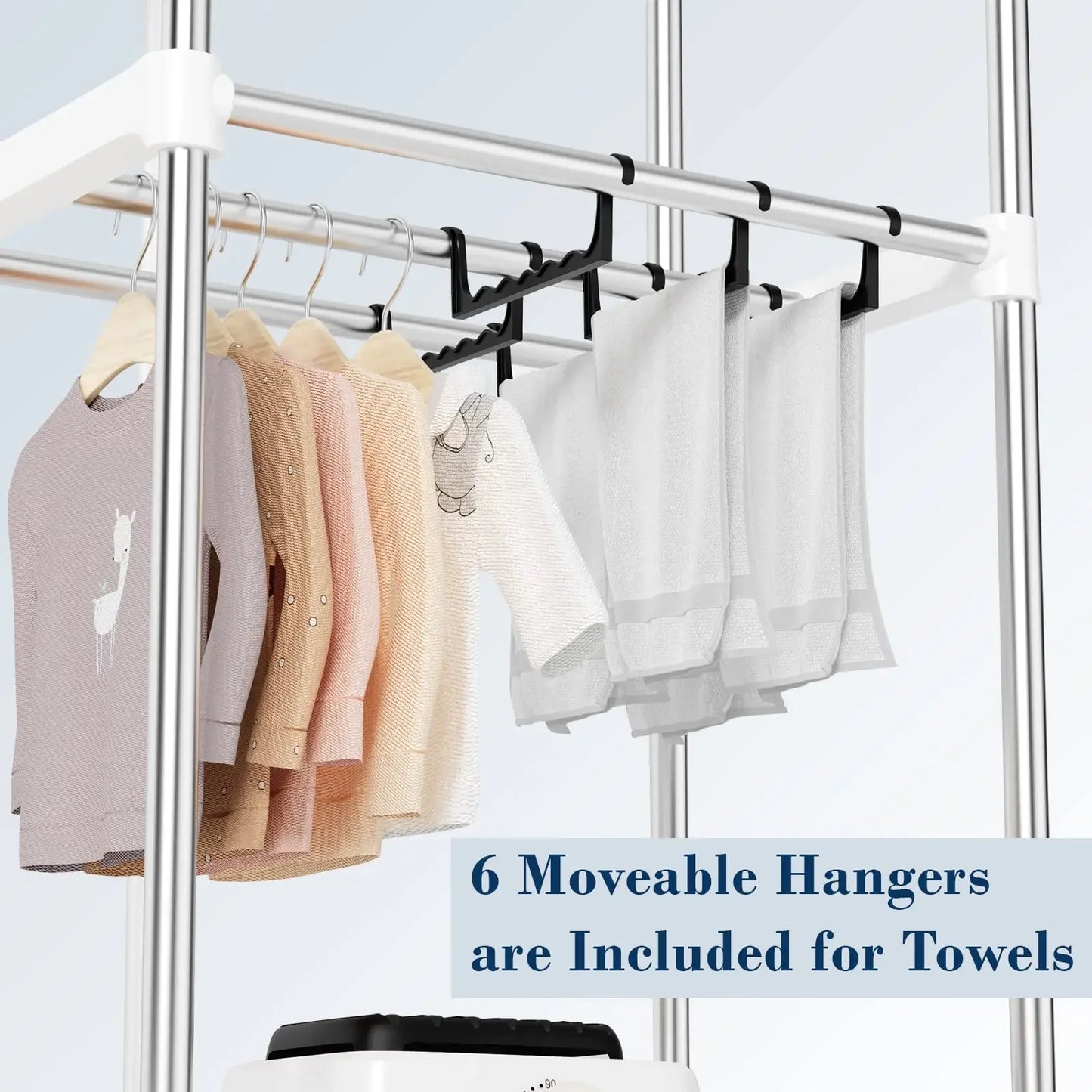 Portable Clothes Dryer Drying Machine with Timer Laundry Drying Wardrobe with Large Capacity Dryer Rack for Home Appartments