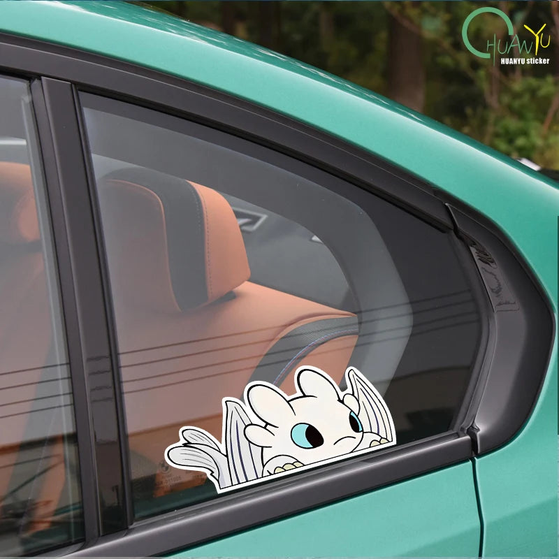 Reflective Car Sticker Black and White Dragon Taming Dragon Sha Long Viking Warrior Waterproof Glass Sticker