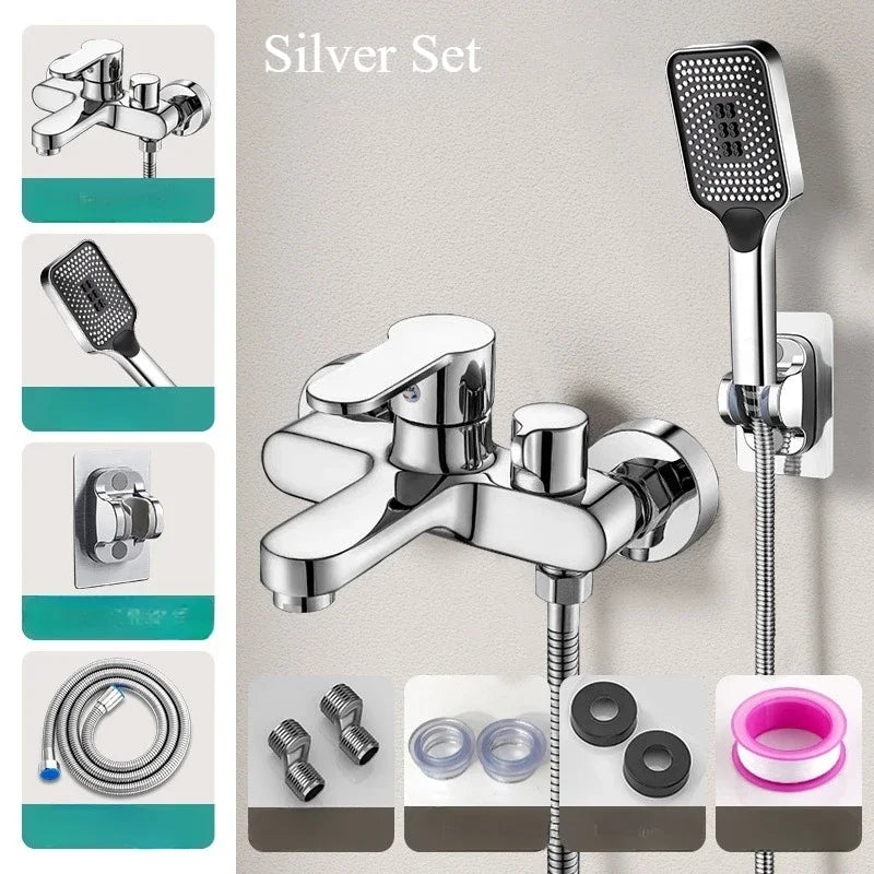Bathroom Shower Faucet Mixing Valve Shower Shower Set Bathtub Mixing Switch Triple Hot and Cold Faucet Shower Faucet
