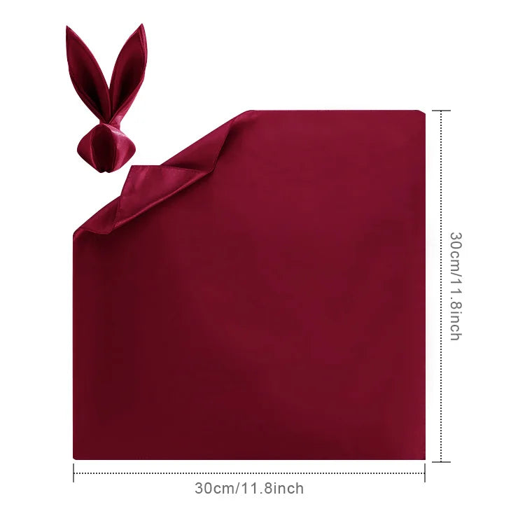 10Pcs Champagne Satin Table Napkin 30X30cm Soft Handkerchief White Wedding Banquet Square Table Napkins Dinner Party Decoration