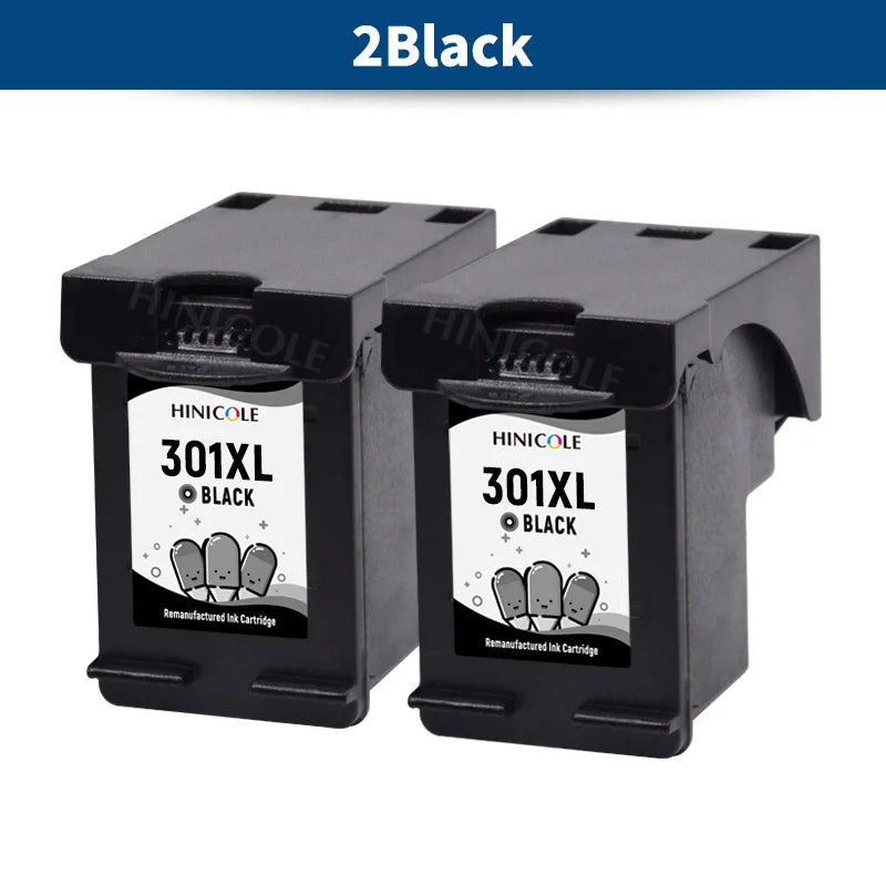 HINICOLE 2Pack 301XL Ink Cartridge Replacement For HP 301 XL For HP Deskjet 3051a 3052a 3054a 3055a 3056a 3057a 3059a 3510 3511