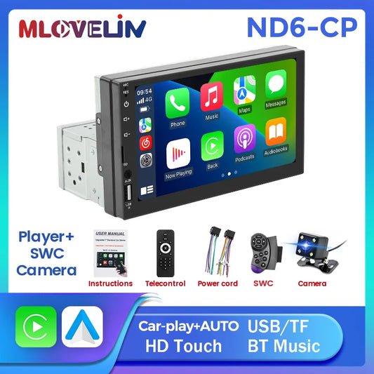 7 Inch HD Touch Screen Intelligent System Car Multimedia MP5 Player For Universal Support Carplay Android Auto SWC Mirror Link