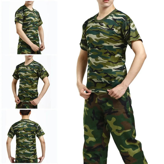 Camouflage Tactical Shirt Short Sleeve Men's Quick Dry Combat T-Shirt T Shirt Camo Outdoor Hiking Hunting Shirts