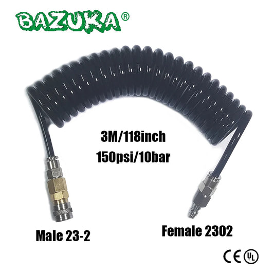 Air HPA Soft Magazine Coil Hose Female 2302 Male 23-2 Adapter Foster Quick Disconnect Coupler (US) Fill Whip 150psi/10bar
