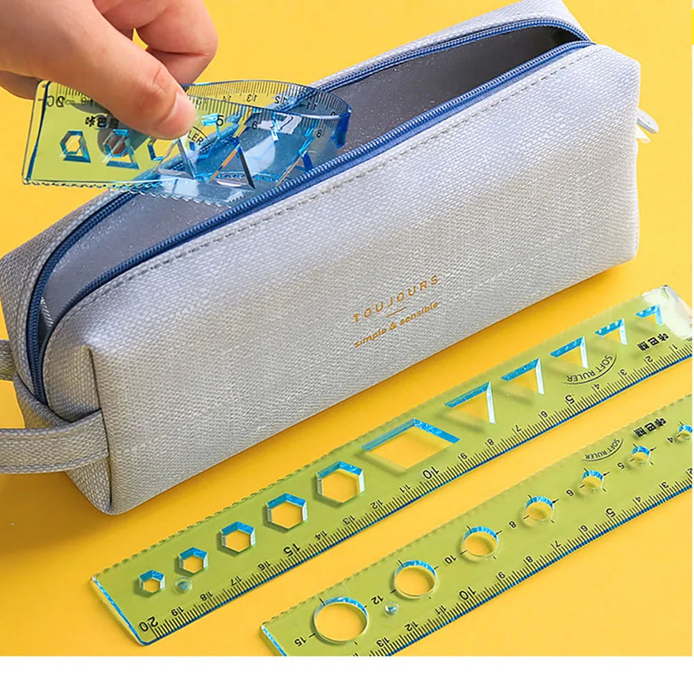 4Pcs Soft Ruler Set Can Bend Ruler Creative Measure Tool Child Student Geometry Maths Drawing Stationery School Office Supplies