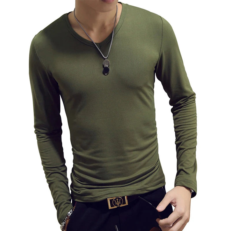 Turtleneck For Men Solid Color Slim Elastic Thin Pullover Spring Autumn Underwear Turtleneck Men Knitting Blouse Base Tshirt Top