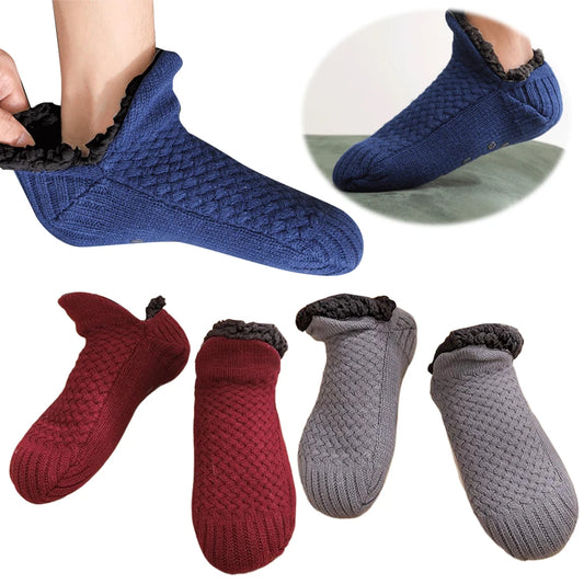 Cozy Winter Indoor Slipper Socks for Men and Women with Non Slip Design Warm Thermal Soft Comfort for Home Use