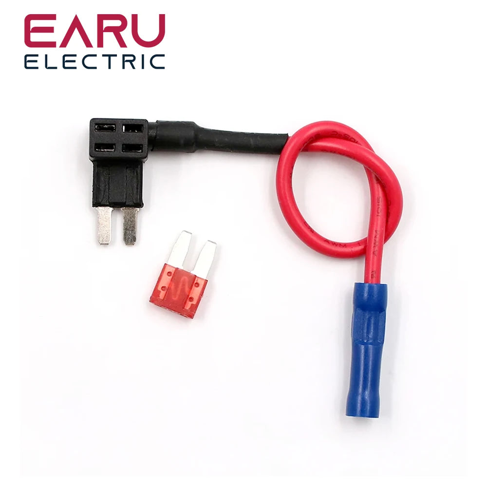 12V Fuse Holder Add-a-circuit TAP Adapter Micro Mini Standard Ford ATM APM Blade Auto Fuse with 10A Blade Car Fuse with holder