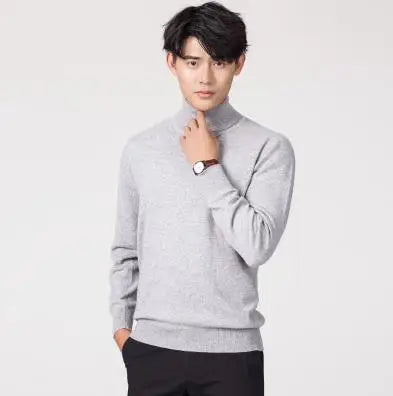Cashmere Cotton Blend Turtleneck Men Sweater 2024 Autumn Winter Daily High Collar Jumper Jersey Hombre Pull Homme Knit Pullovers
