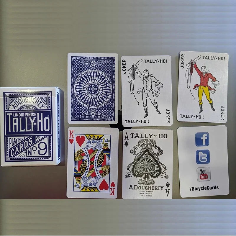 Tally-Ho No.9 Deck Fan/Round Back Playing Cards USPCC Collectible Poker Magic Card Games Magic Tricks Props for Magician