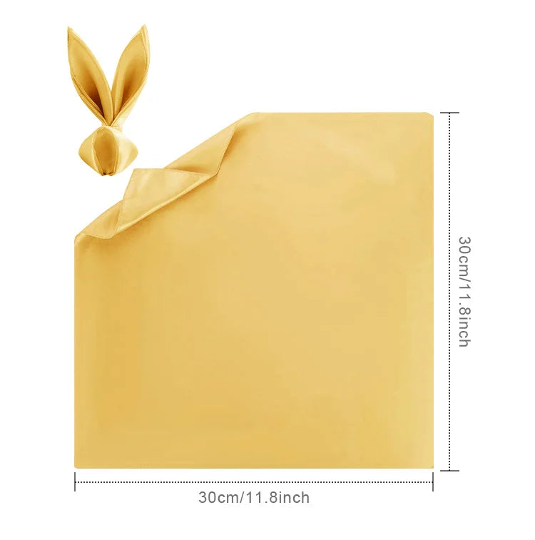 10Pcs Champagne Satin Table Napkin 30X30cm Soft Handkerchief White Wedding Banquet Square Table Napkins Dinner Party Decoration