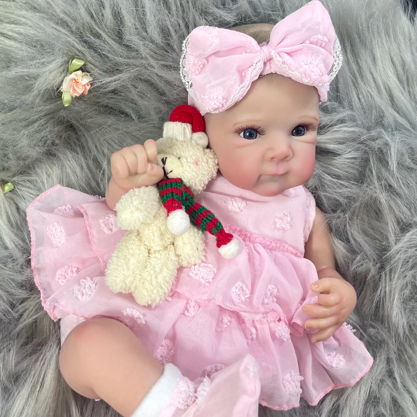 Two Options 18-19 Inch Reborn Baby Doll Girl Bettie Face Newborn Vinyl or Cloth 3D Skin Visible Veins Handmade Christmas Gift