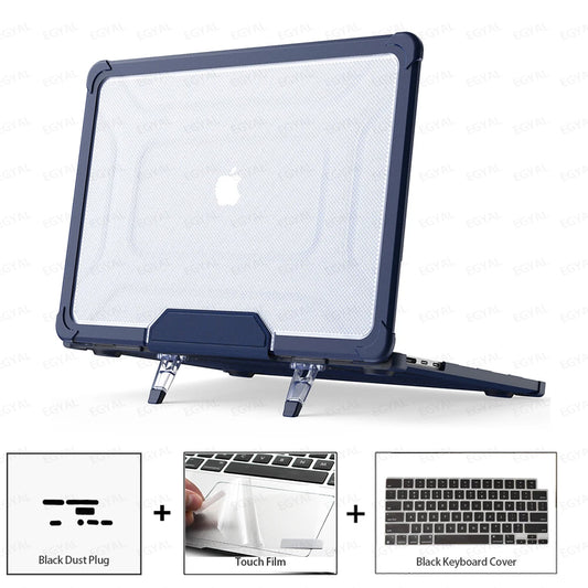 For MacBook Air 15.3 M3 2024 model A3114 Case with Dustproof Plug & Touch Film & Keyboard Cover M2 Air 13.6 A3113 PU edge Shell