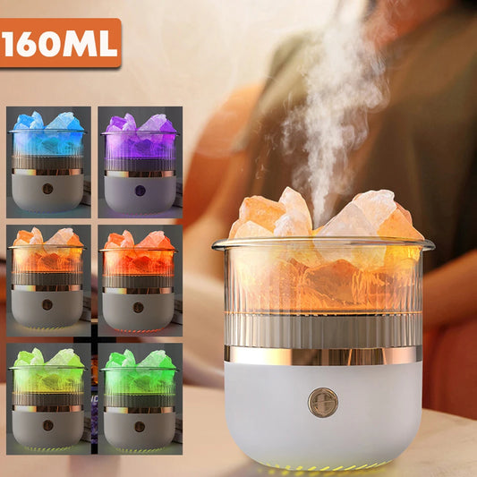 Himalaya Salt Crystal Ultrasonic Air Humidifier With LED Light Electric Essential Oil Diffuser Aromatherapy Aroma Diffuser