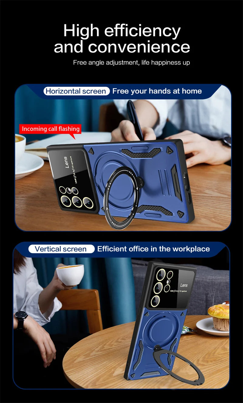 For Samsung Galaxy S22 Ultra Case Magnetic Ring Stand Armor Case For Samsung S22 + Plus S 22 Ultra Magsafe Wireless Charge Cover