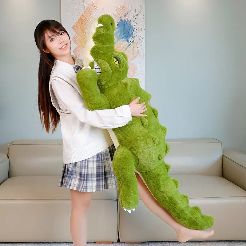 70/90/110cm Giant Soft Crocodile Plush Toy Bog Stuffed Animals Hug Cushion Lazy Sleeper Alligator Pillow For Boy Birthday Gift