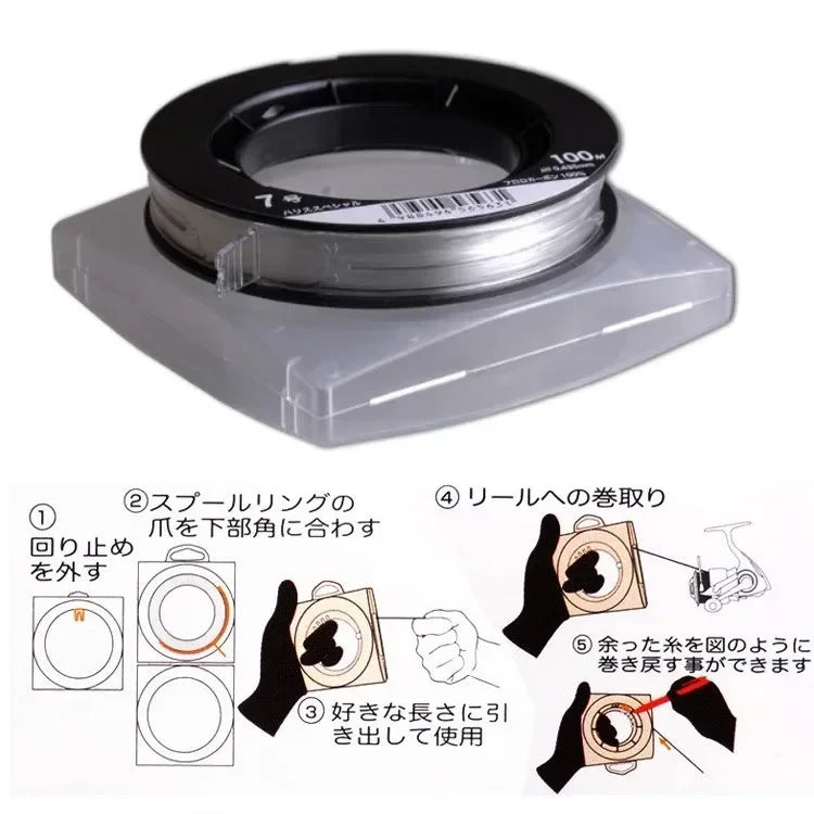 Original Japan YGK FLUOROCARBON Fishing Carbon Line X-BRAID 100% Carbon Boat Fishing Line 100M Carp Fishing Line Front Wireway