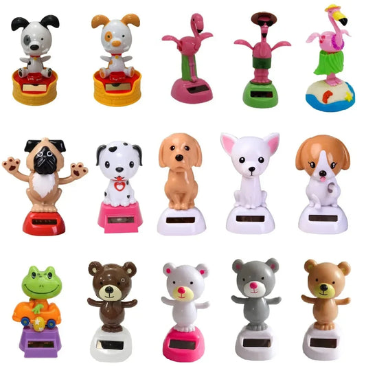 Hot Solar Energy Car Interior Ornaments Animal Doll Figurine Sway Model Automotive Dashboard Decorate Children's Gifts