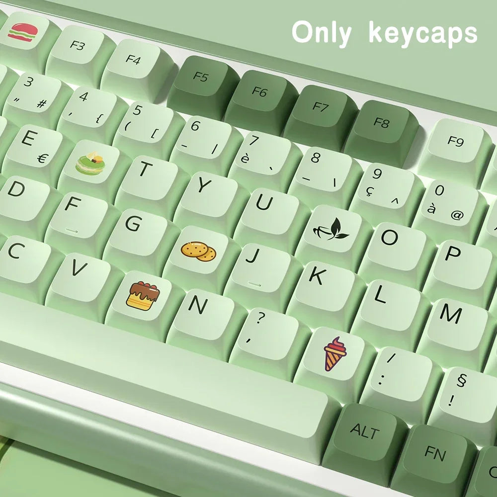 Spanish French German Portuguese UK US ISO keycap Matcha theme XDA Profile PBT keycaps For Mechanical Keyboard ABNT