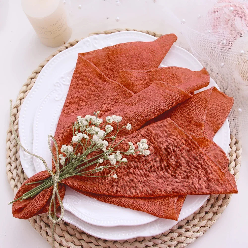 10pcs Cotton Cloth Napkins Gauze Fabric Blue 30x30cm for Wedding Party Birthday Tea Towel Table Baby Shower Christmas Napkins