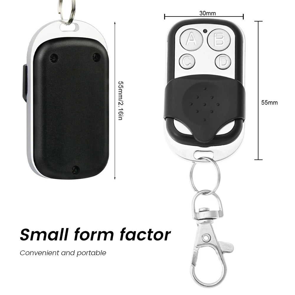 Garage Metal Remote 433MHz Universal 4 Buttons Garage Door Opener Remote Control  Clone Fixed Learning Rolling Code Duplicator