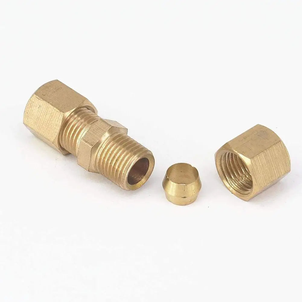 Brass Compression Fitting Straight Union Connector For 3/16" Tube Auto Brake Hose Car Brake Line Fittings Auto Replacement Part