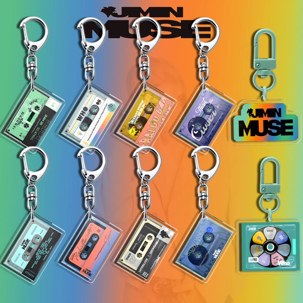 Acrylic Kpop Keychain Pendent Jimin Park MUSE NEW Album GOLDEN LAYOVER Agust D days FACES Vkook Jikook KeyRing Accessories Merch
