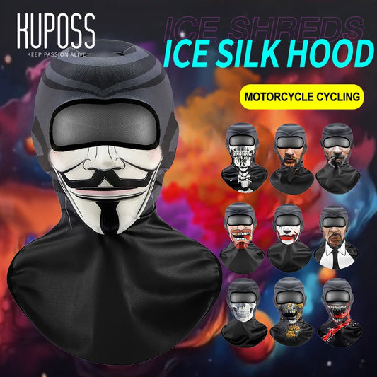 KUPOSS Funny Balacalava Summer Sun Protection Motorcycle Full Face Mask High Elasticity Breathable Quick Drying Headgear