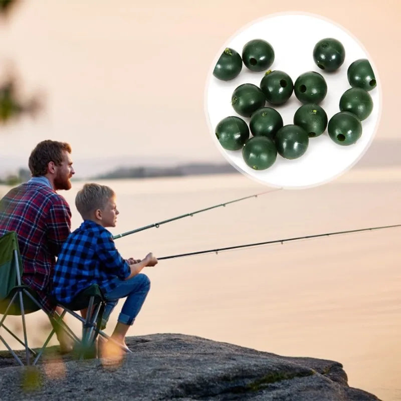50pcs Blocking Beads Silicone Soft Anti-collision Beans Round Big Thing Fishing Set Space Beans Line Set Anti-tan-gle Beans 8mm
