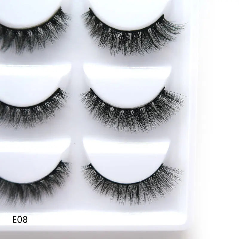 NEW 5 Pairs Natural false eyelashes thick 3d mink lashes short black soft mink eyelashes makeup eyelash extension faux lashes
