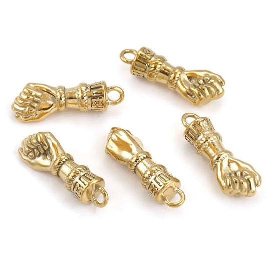 2pcs Stainless Steel Hand Charms Pendant for DIY Bracelet Necklace Metal Jewelry Accessories Findings Punk Pendants For Bracelet