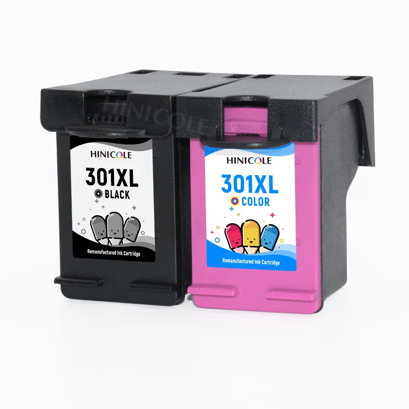 HINICOLE 2Pack 301XL Ink Cartridge Replacement For HP 301 XL For HP Deskjet 3051a 3052a 3054a 3055a 3056a 3057a 3059a 3510 3511