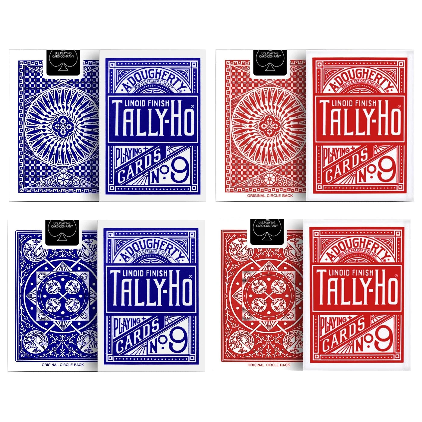 Tally-Ho No.9 Deck Fan/Round Back Playing Cards USPCC Collectible Poker Magic Card Games Magic Tricks Props for Magician