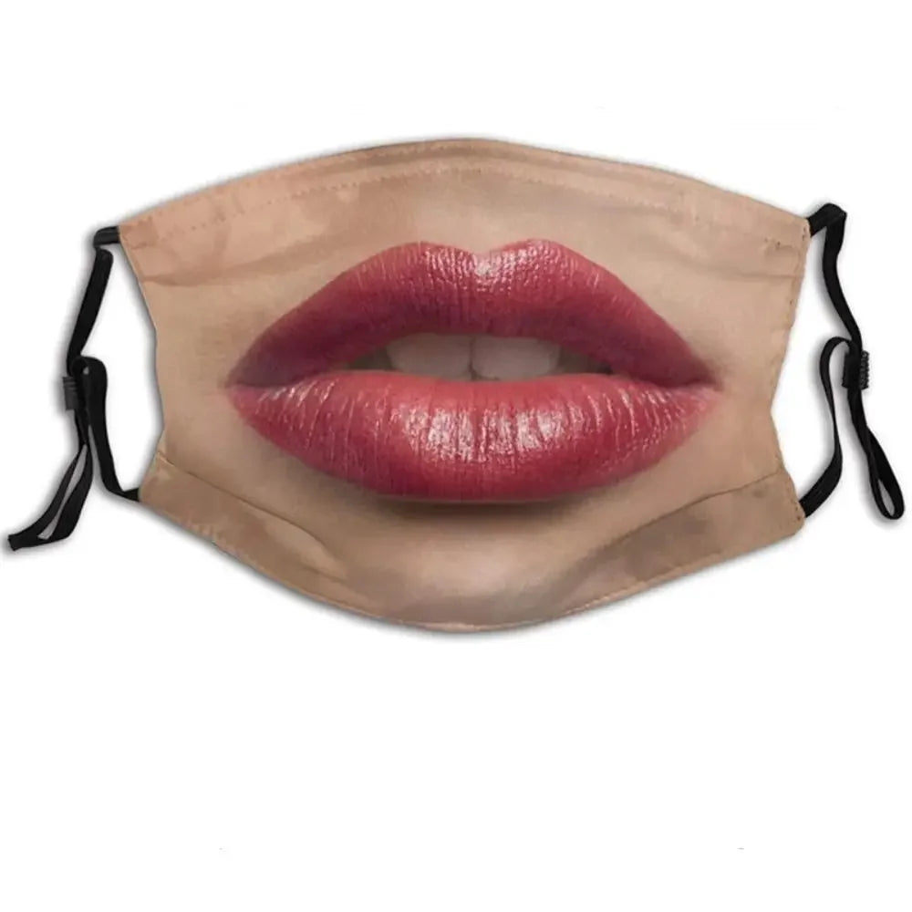 Facial Expression 3D Three-dimensional Mask Personality Printed Funny Printed Mask Cotton Imitation Party Cosplay Mask Gifts