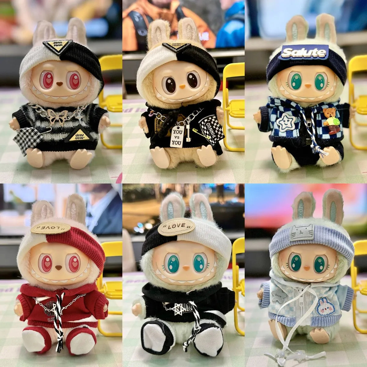 17cm Labubu II Idol Dolls Clothes Cute Hoodie Mini Plush Doll Sitting Party Outfit Fashion Clothing Korea Kpop Exo