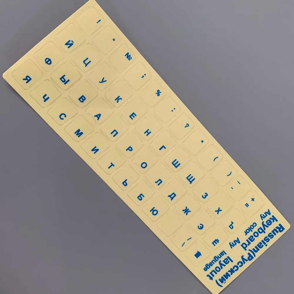Russian Keyboard Stickers Transparent Paster Tags Strong Viscosity Keyboard Cover Alphabet Layout With Button Letters Waterproof