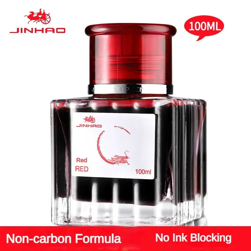 JINHAO 30/50/100ml Fountain Pen Ink Non-carbon Cartridge Refill Glass Bottled Fountain Pen Ink Stationery Office School Supplies