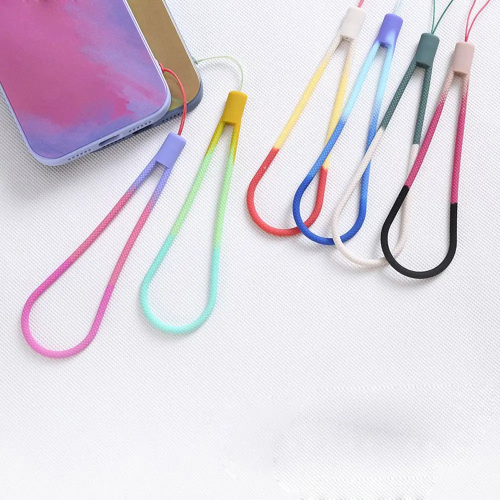 Anti Lost Key Straps Hand Strap Short Rope Phone Hanging Rope Mobile Phone Strap Watercolor Woven Pattern Wrist Hand Strap