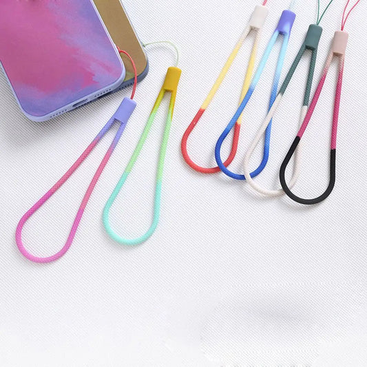 Anti Lost Key Straps Hand Strap Short Rope Phone Hanging Rope Mobile Phone Strap Watercolor Woven Pattern Wrist Hand Strap