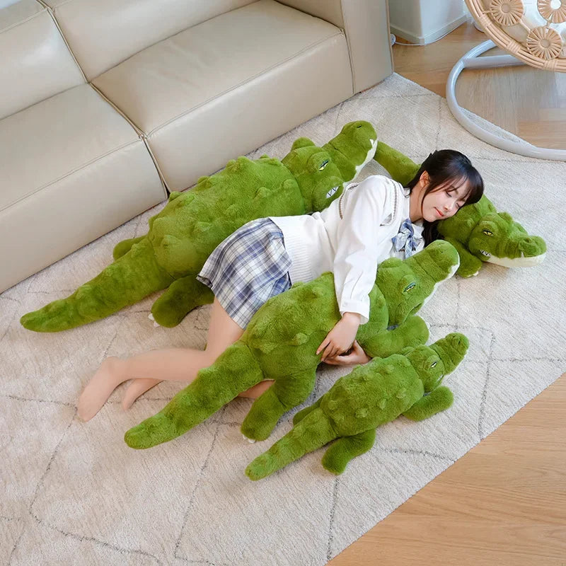 70/90/110cm Giant Soft Crocodile Plush Toy Bog Stuffed Animals Hug Cushion Lazy Sleeper Alligator Pillow For Boy Birthday Gift