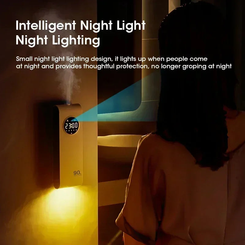 Body Sensor Aromatherapy Machine Wall-mounted Aromatherapy Fresh Air Deodorization Home Aroma Diffuser Has A Clock Sensor Light